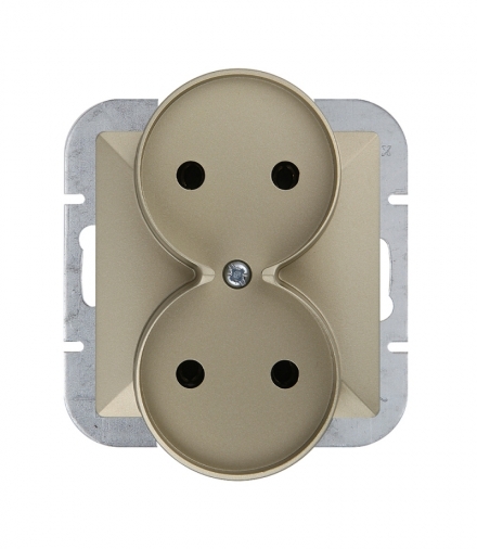 Perła Gniazdo wtyczkowe podwójne p/t 2x2p 16A, 250V DO SYSTEMU RAMKOWEGO PT-5P SATYNA Abex 9002142