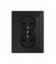 Perła Gniazdo wtyczkowe podwójne p/t 2x2p+Z 16A, 250V KOMPLET PT-6P CZARNY MAT Abex 9001517