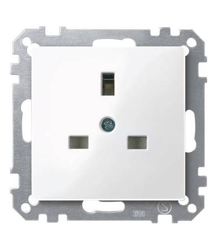 Merten Gniazdo brytyjskie 2P+PE, 13A, 250V, biały