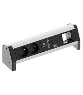 BACHMANN BM-902.004 DESK 1 - Listwa zasilająca: 1x pusty moduł + gniazda zasilania