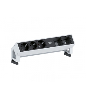 BACHMANN BM-902.204 DESK 2 BIAŁY - Listwa zasilająca: 1x pusty moduł + 3 gniazda zasilania