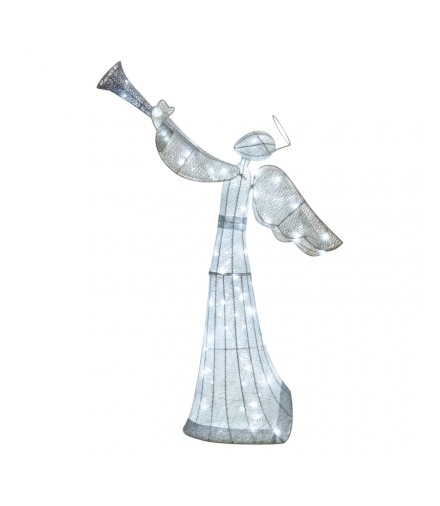 Dekoracje - 100 LED rattanowy anioł 130 cm, IP20, CW, timer EMOS DCFC11