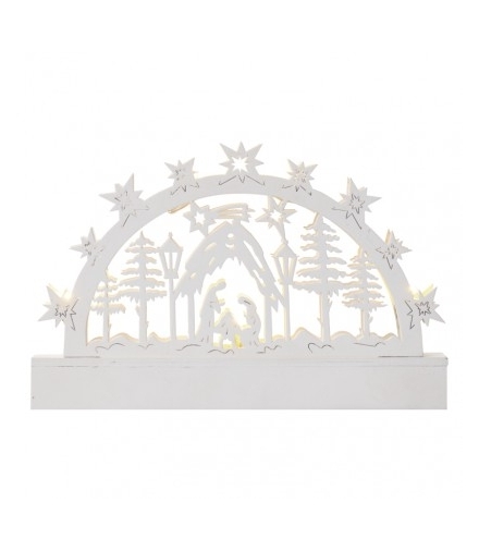 Dekoracje - 5 LED szopka 23 cm 3x AA IP20, WW, timer EMOS DCWW04