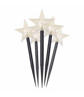 Dekoracja ogrodowa - 5 LED gwiazdki 35 cm, zimna biel, IP44, timer EMOS Lighting DCZW01