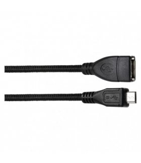 Kabel USB 2.0, gniazdo A - wtyk micro B, OTG, transmisja danych, 15 cm, czarny EMOS SM7053