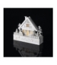 Dekoracje - 5 LED biały domek 30x28 cm, 2x AAA WW, timer EMOS DCWW06
