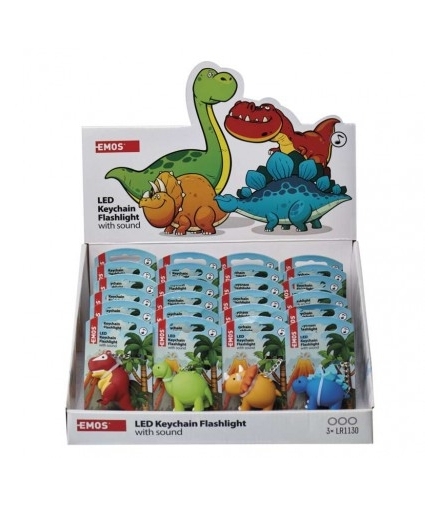 Brelok LED dinozaury 3× LR54, 24 szt., display box EMOS P4711