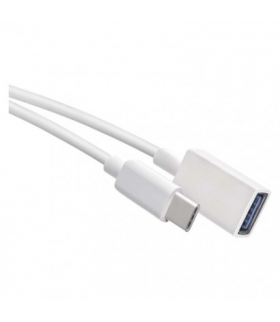 Kabel USB 3.0, gniazdo A - wtyk C, OTG, transmisja danych, 15 cm, biały EMOS SM7054