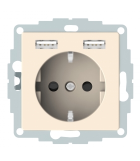 Merten GN. SCHUKO Z ŁADOWARKĄUSB 2.1A, KREMOWY