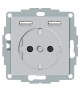 Merten GN. SCHUKO Z ŁADOWARKĄUSB 2.1A, aluminium