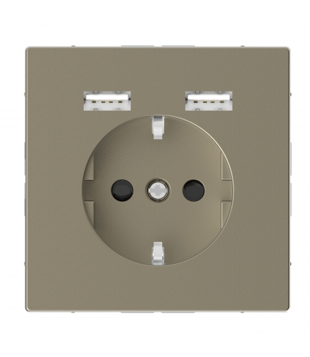 Merten Gn. schuko + 2xUSB 2,4A, piasek s.