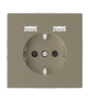 Merten Gn. schuko + 2xUSB 2,4A, piasek s.