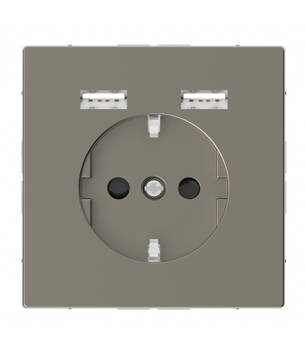 Merten Gn. schuko + 2xUSB 2,4A, nikiel