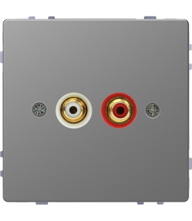 Merten Gniazdo audio D-Life stal nierdzewna