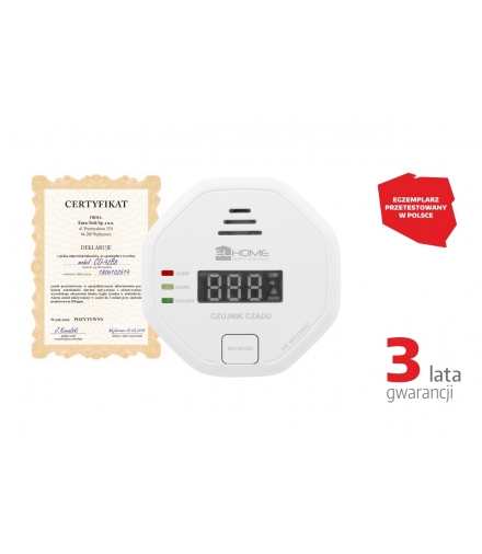 CZUJNIK CZADU EL HOME CD-92B8 - bateryjny, DC 3V, LCD