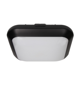 Plafon MONSUN LED, czarny, poliwęgl. mlecz. IP66