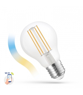Żarówka LED GLS 5W COG 230V CCT+DIMM CLEAR Wi-Fi Spectrum SMART
