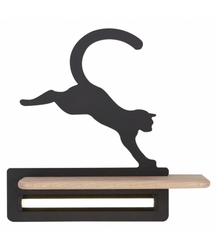 LAMPA CAT KINKIET ŚCIENNY 5W LED IQ KIDS SKACZĄCY CZARNY Candellux 21-75635