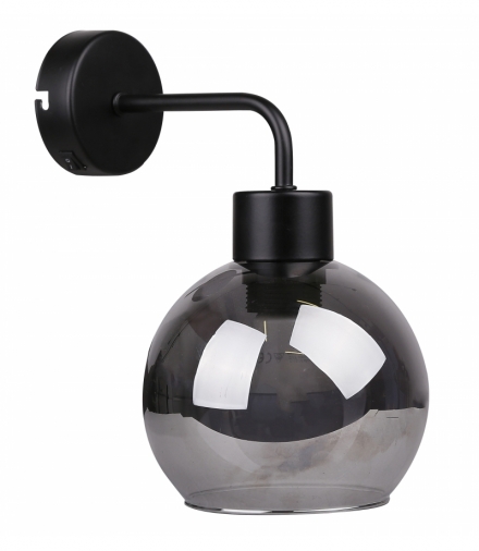 LADY LAMPA KINKIET CZARNY 1X40W E27 KLOSZ DYMIONY Candellux 21-76700