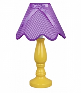 LAMPKA LOLA GABINETOWA ŻÓŁTA 1X40W E27 ABAŻUR FIOLETOWY Candellux 41-84378
