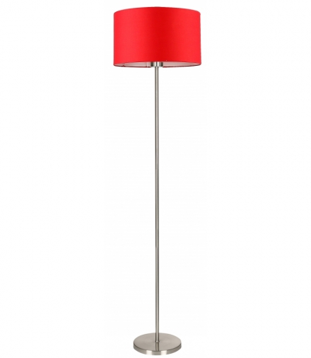 LAMPA PODŁOGOWA ESTELLA SATYNA 1X60W E27 ABAŻUR CZERWONY Candellux 51-80189