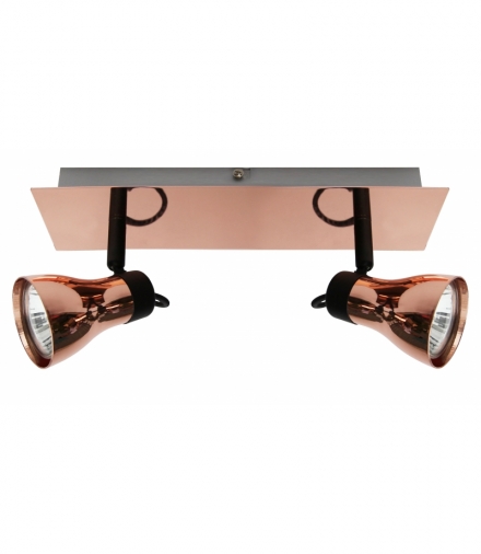 LAMPA ANGUS LISTWA 2X50W GU10 CZARNY+MIEDZIANY BEZ ŻARÓWEK Candellux 92-60532