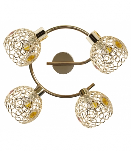 LAMPA ARON SPIRALA 4X40W G9 MOSIĄDZ KRYSZTAŁ BURSZTYN Candellux 98-00149