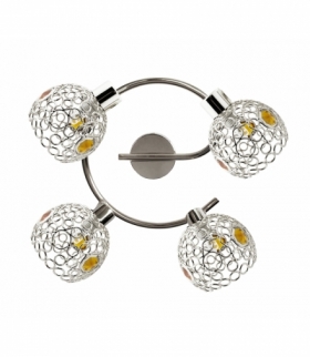 LAMPA ARON SPIRALA 4X40W G9 CHROM KRYSZTAŁ BURSZTYN Candellux 98-12272