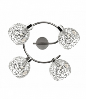 LAMPA ARON SPIRALA 4X40W G9 CHROM KRYSZTAŁ TRANSPARENT Candellux 98-12340