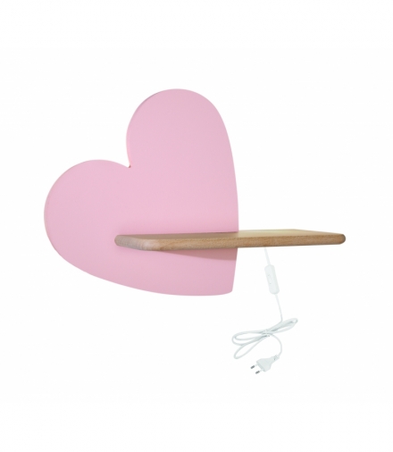 HEART LAMPA KINKIET 5W LED IQ KIDS Z PRZEWODEM Z WŁ. I WTYCZKĄ RÓŻOWY Candellux 21-84569