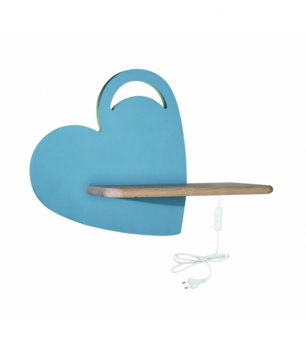 HEART LAMPA KINKIET 5W LED IQ KIDS Z PRZEWODEM Z WŁ. I WTYCZKĄ Z OTWOREM NIEBIESKI Candellux 21-84576