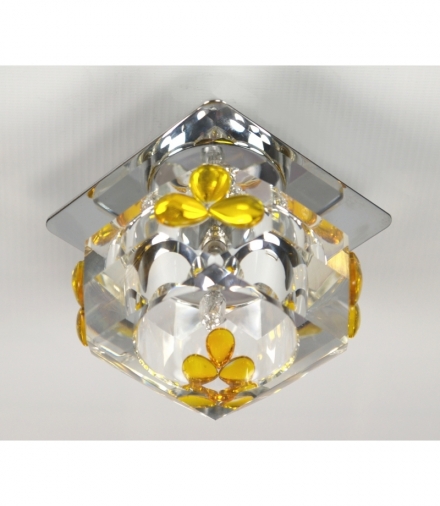 SK-49 CH/WH+YE G4 OPR.STROP.STAŁA KRYSZTAŁ 20W G4 KOSTKA+ŻÓŁTE ŁEZKI Candellux 2217409