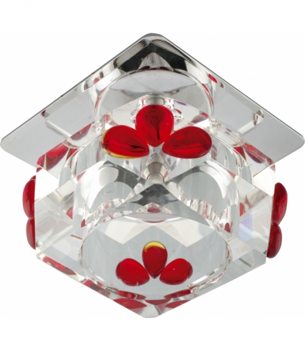 SK-49 CH/WH+RED G4 OPR.STROP.STAŁA KRYSZTAŁ 20W G4 KOSTKA+CZERWONE ŁEZKI Candellux 2217683