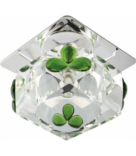 SK-49 CH/WH+GR G4 OPR.STROP.STAŁA KRYSZTAŁ 20W G4 KOSTKA+ZIELONE ŁEZKI Candellux 2217386