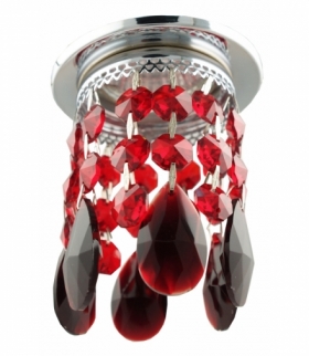 SK-64 CH/RED MR16 CHROM OPR. STROP. DEKORACYJNA TRANSPARENTNA CZERWONA MR16 50W Candellux 2243835