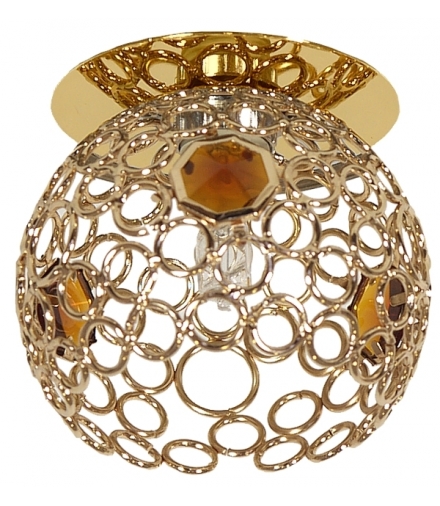 SK-74 G/AM G9 ZŁOTY OPR. STROP. DEKORACYJNA 1X40W G9 KRYSZT. BURSZTYNOWY Candellux 2205144