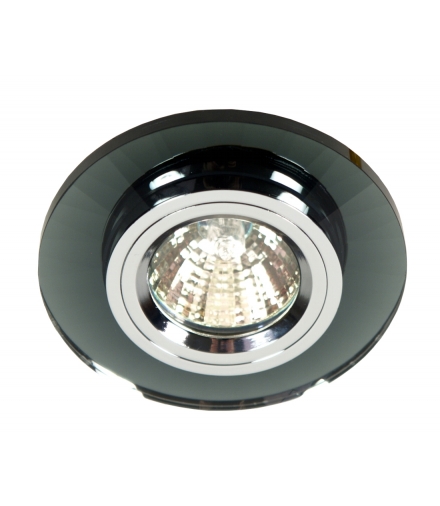 SS-10 CH/BK MR16 CHROM OPR. STROP. STAŁA OKRĄGŁA SZKŁO CZARNE Candellux 2230521