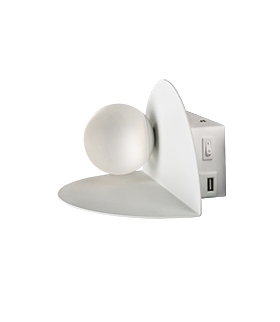 ZENIT LAMPA KINKIET 4W 4000K + ŁADOWARKA USB BIAŁY Candellux 21-76038