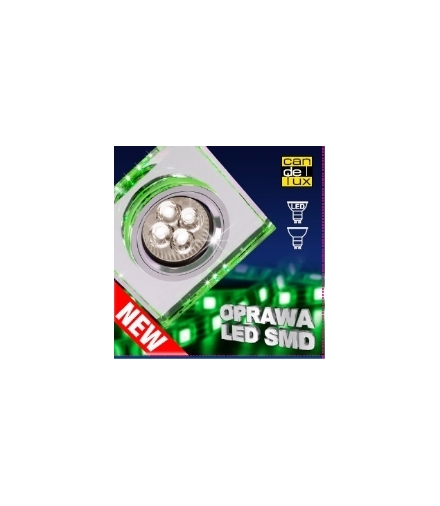 OPRAWA STROPOWA SS-22 CH/TR+GR GU10 50W+LED SMD 2,1W ZIELONY 230V CHROM STAŁA KW Candellux 2235233