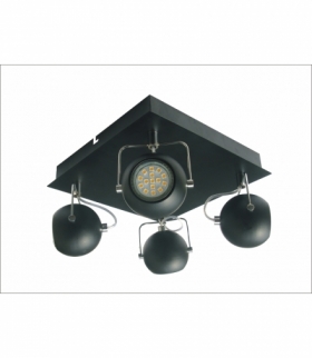 PLAFON TONY 4X3W LED GU10 CZARNY MATOWY Candellux 98-25036-Z