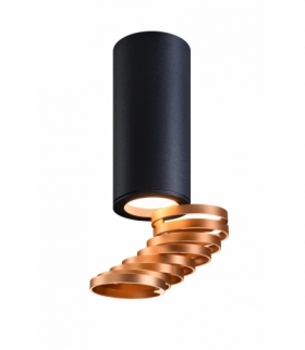 TUBA LAMPA SUFITOWA 1X15W GU10 6/20 ZŁOTY+CZARNY Candellux 2277110