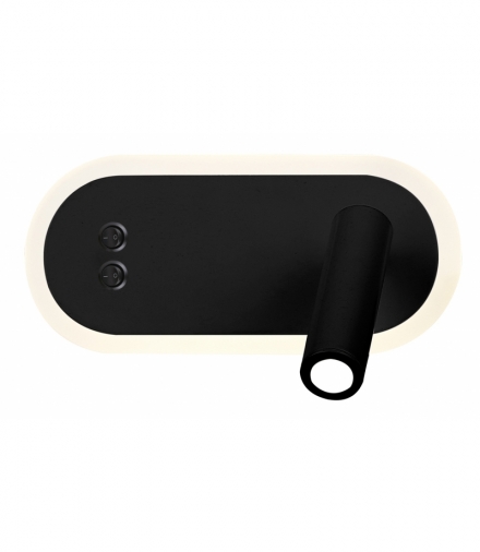 MIRACLE LAMPA KINKIET 6W+3W LED CZARNY MAT Candellux 22-75796