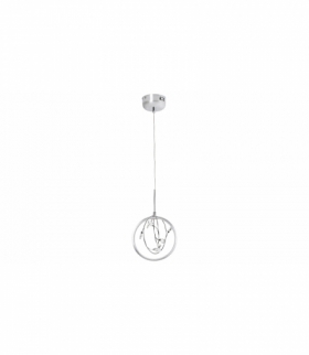 Lampa wisząca CHRISSY LED 1x 7W, IP20 480lm, 3000K, srebrny chrom kryształ przezroczysty Rabalux 1493