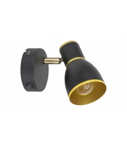 Spot MACKENZIE,E-14, 1max x15W, IP20, czarny złoty Rabalux 5605