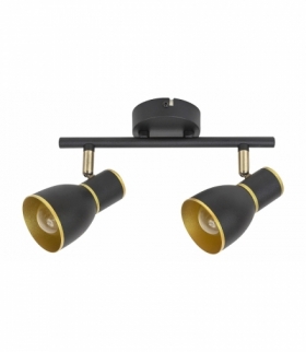 Spot MACKENZIE,E-14, 2max x40W, IP20, czarny złoty Rabalux 5606