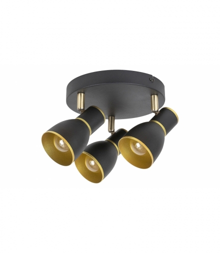 Spot MACKENZIE,E-14, 3max x40W, IP20, czarny złoty Rabalux 5607