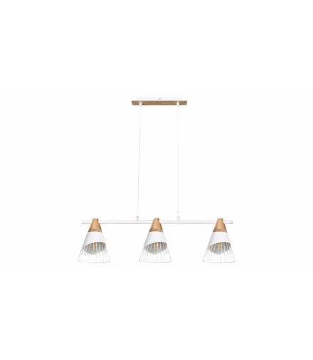 Lampa wisząca ISAAC, E-27, 3max x60W,IP20 buk biały Rabalux 5667