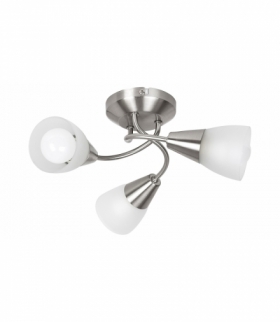 Plafon CONOR E-14 3Xmax 40W, IP20, chrom satynowy szkło opalizowane Rabalux 5690