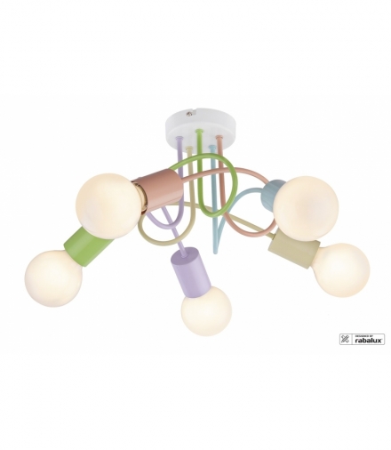 Lampa sufitowa Linett E-27 5x max 40W IP20 multicolor Rabalux 6340