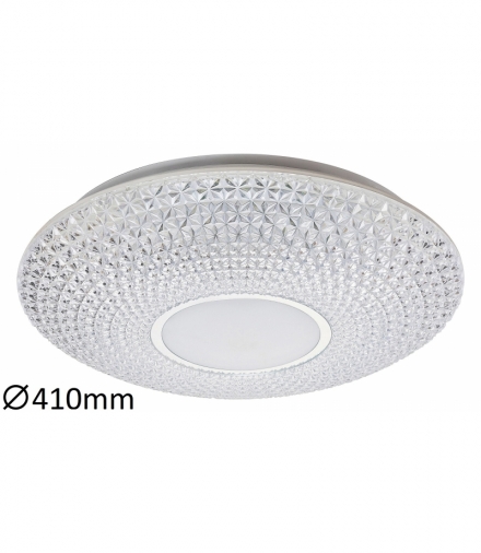 Plafon CORALIA LED 48W, IP20 3476lm, 3000K-6500K, przeźroczysty biały chrom Rabalux 1518